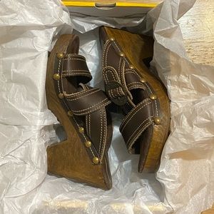SBICCA Brown Leather Heels Size 7M